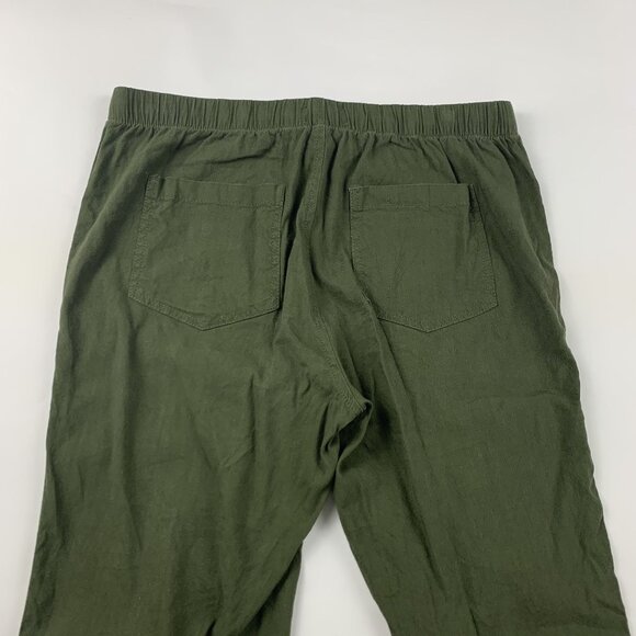Lou & Grey Forest Green Garment Dye Softstretch Linen Ankle Pants S - Picture 8 of 8
